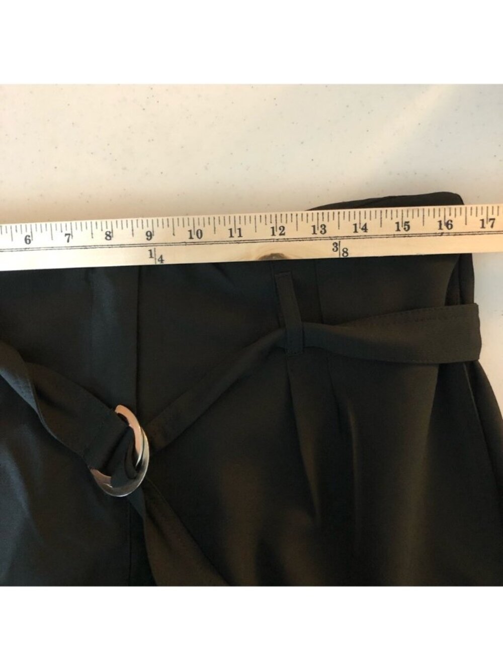 Romeo & Juliet Womens Straight Leg Pants Black Stretch Pleated Belted XL New - Picture 5 of 8